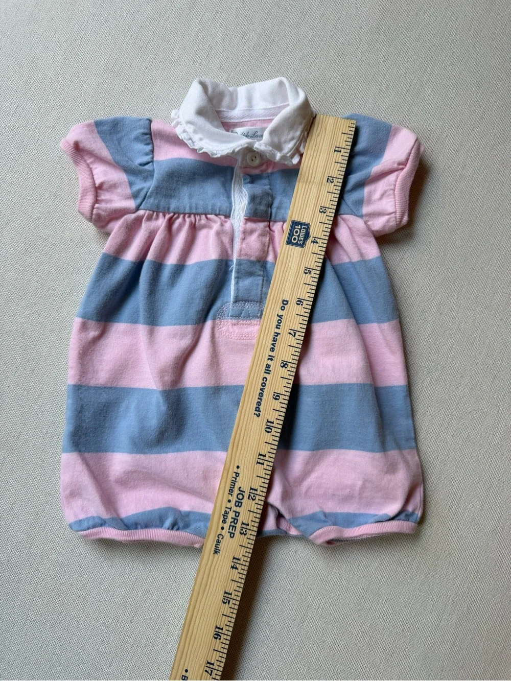 Ralph Lauren Striped Collared Polo Romper Cotton 3M
